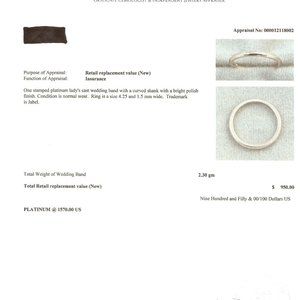 Platinum lady's wedding band by Jabel.